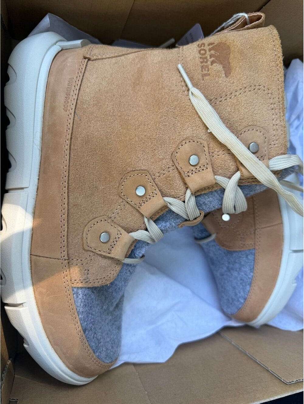 Sorel Explorer II Joan Waterproof Boots for Ladies - Tawny Buff/Moonstone - 7 - Picture 7 of 8